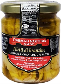 FILETTI DI BRANZINO IN OLIO EXTRA VERGINE BIO 200 G